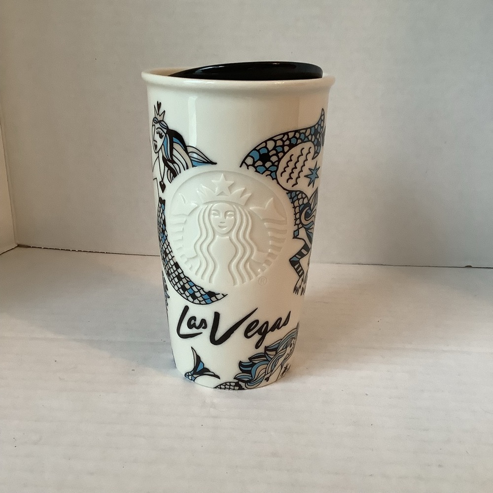 Starbucks 2015 Las Vegas Siren Mermaid Ceramic Mug Travel Tumbler 12 oz. - Picture 1 of 10